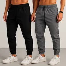 kit 2 calça academia masculina jogger tactel com elastano