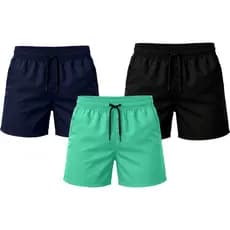 kit 3 bermudas tactel short praia academia fitness