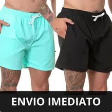 Kit com 2 bermuda masculina adulto tactel com elastano short cores variadas
