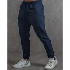 Calça Tactel Slim com Elastano esportiva fitness Dois bolsos com zíper para Treino academia Masculina