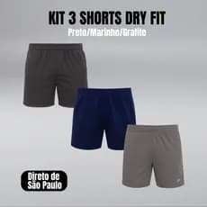 Kit 3 Short Dry Fit Masculino Academia Treino Tecido Respirável Cross Fitness Esportivo Ano Novo