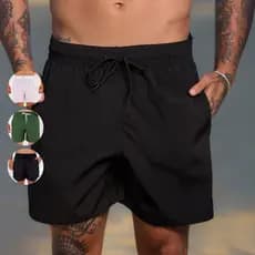 Short Mauricinho Neymar ELASTANO Liso Praia Piscina Academia Casual Dia a Dia Treino Bolsos Tela Anti-areia