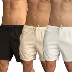Kit 3 Short Masculino Linho Premium Com Bolso Verdugo Férias 2026 Verão Mauricinho