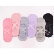 KIT 1-4 Meia Sapatilha Antiderrapante Pilates YOGA Feminina Estampada/Lisa 35-41