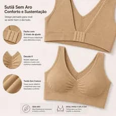 Sutiã Sem Aro Ultra Conforto – Sustentação Natural e Toque Macio