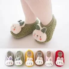 Chinelos De Pelúcia Quentes Do Bebê Outono Inverno Criança Chão Meia Sapatos Menino Menina Crianças Macio Anti-Deslizame