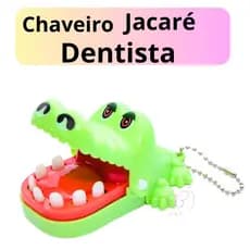 Chaveiro Brinquedo Crocodilo Dentista Morde Dedo Jogo de Mesa Mordida Engraçado