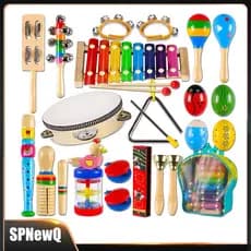 Conjunto De Instrumentos Musicais De Percussão Infantil 22 Peças, Brinquedos Educativos Musicais