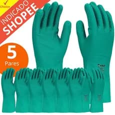 5 Luvas Nitrílica Hiper Proteção Indústria Química/biológica