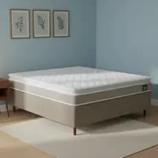Conjunto Box Casal Hellen Espuma Premium D33 Pillow Top 138x188x57cm