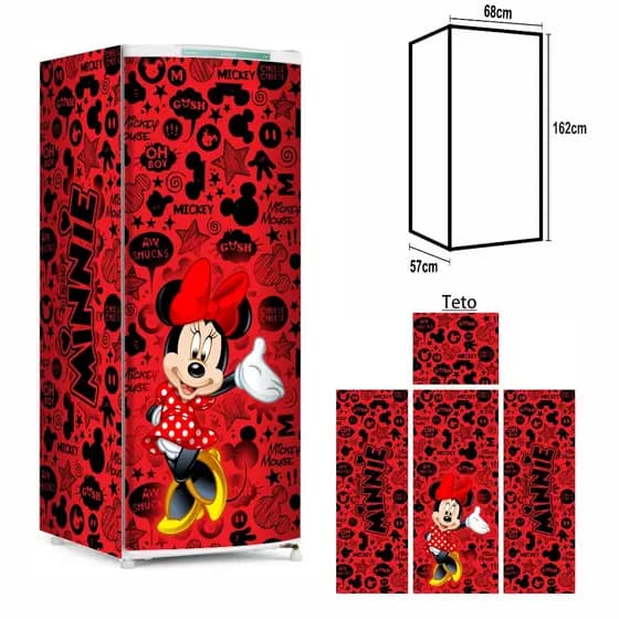 Adesivo Envelopamento De Geladeira Md162 Tema Vermelho MI156
