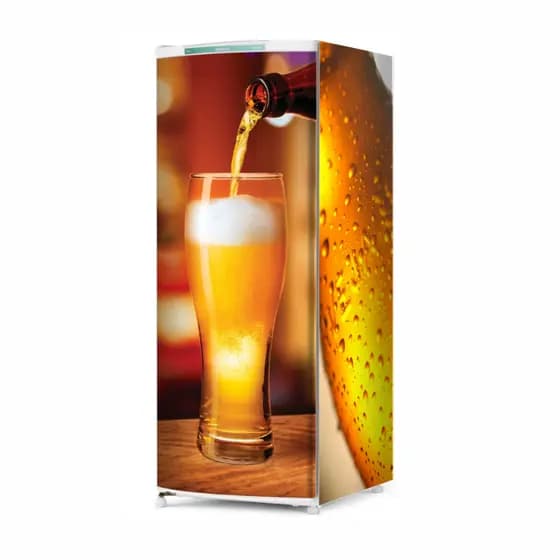 Adesivo Envelopamento De Geladeira Frente e Lados Md150 Tema Tulipa beer Gelada BE1007