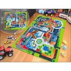 Tapete Ilustrativo de lona Pista de Carrinho 67x100cm Playmat mini Modelo TP016