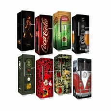 Adesivo Geladeira Envelopamento Whisky Cerveja Bebidas Famosas Kombi Vários Temas 175x68x60cm Grande