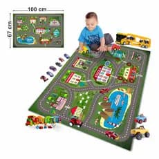 Tapete de lona Ilustrativo Pista de Carrinho 67x100cm Playmat mini Modelo TP017