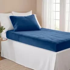 Jogo De Lençol Solteiro 2 Peças Plush Manta Flannel - Azul Marinho