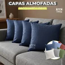 Capas Almofadas Jacquard Linho 45x45cm | Várias Cores Decoração Sala Moderna Elegante Luxo