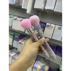 Pincel espanador de pó com strass para unha