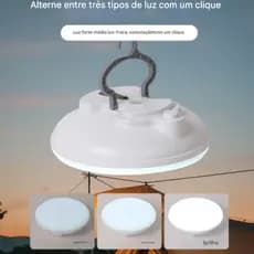 Recarregável LED Camping Light, High Lumen, Impermeável, 3 Modos De Iluminação, Para Caminhadas E Iluminação Exterior