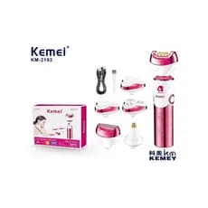 Aparelho Depilador Feminino Recarregável Aparador De Pêlos Multifuncional Facial Corporal 6 em 1 Kemei KM-2192