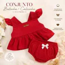 Kit Bebê Menina 0 á 6 Meses Premium Batinha com Calcinha Bunda Rica Super Confortável