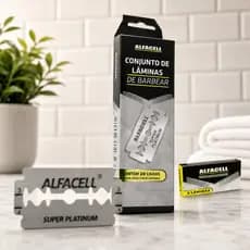 Kit 100 Lâminas De Barbear Alfacell Super Platinum