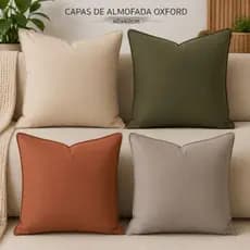 Capas De Almofadas com 4 Unidades 35x35cm em Tecido Oxford Premium liso