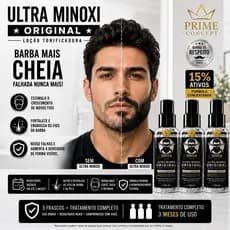 Kit com 3x Tônico Ultra Minoxi para Barba e Cabelo