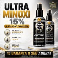 Kit 2 Tônico Capilar Ultra Minoxi 15% Crescimento Barba Cabelo Sobrancelha Anti-queda Original 120ml