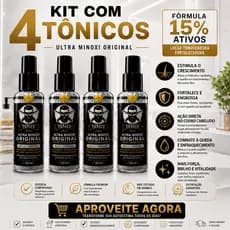 Kit com 4x Tônico Ultra Minoxi para Barba e Cabelo