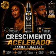 Tônico Capilar D’lust Ultra Minoxi 15% Ativos 120ml Original Crescimento Acelerado Barba e Cabelo