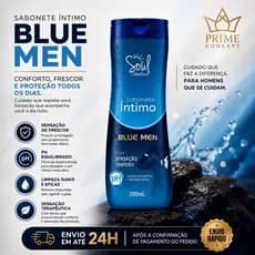 Sabonete Íntimo Masculino Blue Men Soul Gel Sensação Térmica Refrescante Barbatimão Aroeira PH 200ml