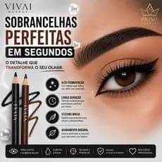 Lápis de Olho E Delineador Sobrancelhas Marrom/Preto/Branco Maquiagem Vivai