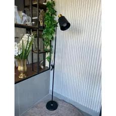 Luminária de Chão Abajur Pedestal 1,50 mt Preto com Dourado