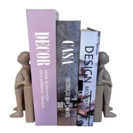 Par Escultura Aparador de Livros em Ceramica