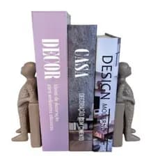 Par Escultura Aparador de Livros em Ceramica