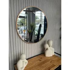 Espelho Decorativo Redondo Sem Alça de 60 cm Dourado ou Preto