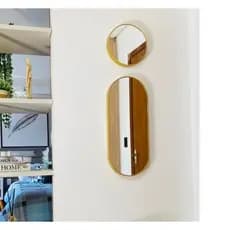 Kit com 2 espelhos com moldura Dourada ou Preta ou Prata