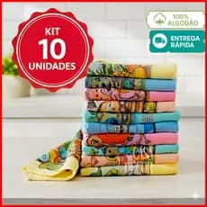 Kit 10 Panos Prato PROMOÇÃO Pano de Pia 100% Algodão Oferta