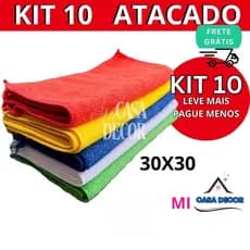 Kit 10 panos de limpeza microfibra Premium alta absorção