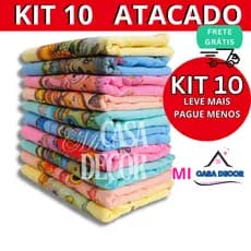 Kit Pano De Prato Estampado 100% algodão Colorido | Toalha de Pia com Bainha | Kit 5 ou 10 Unidades