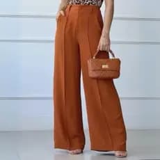 Calça Pantalona Duna Feminina Cintura Alta – Look Casual e Social