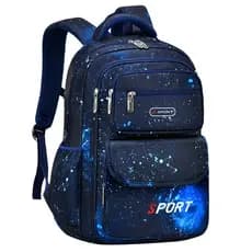 Mochila escolar Bolsa escolar para meninos escolar gradiente colorida Estrelada Galáxia