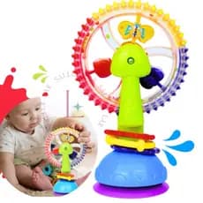 Brinquedo Roda Gigante Rotativa Sensorial Macia Chocalho de 3 Cores com Ventosa Baby Educational Toy Fashional