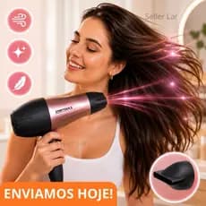 Secador de Cabelo Portátil dobrável Bivolt 1200W Alça Bocal Dois Níveis de Temperatura Para Viagem
