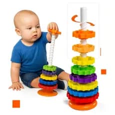 Brinquedo Didático Giro Mágico Torre Giratoria Sensorial Divertido Ensina a Criança