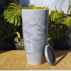 Vaso Planta Sala Coluna Ibiza Cone G Decorativo Liso Marmorizado Luxo 61x31 Resistente - MORADA CHIC