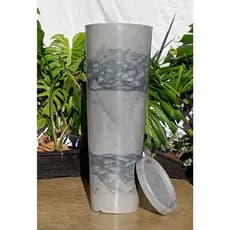 Vaso Planta Coluna Ibiza P Marmorizado 68x25 Decorativo Polietileno Resistente Luxo