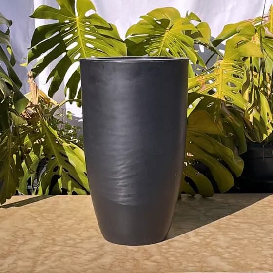 Vaso Planta Sala Coluna Ibiza Cone M Decorativo Liso Luxuoso 50x30 Resistente