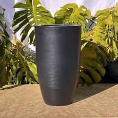 Vaso Planta Sala Coluna Ibiza Cone M Decorativo Liso Luxuoso 50x30 Resistente